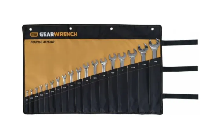 18 PC 12 POINT LONG PATTERN SAE COMBINATION WRENCH SET IN ROLL